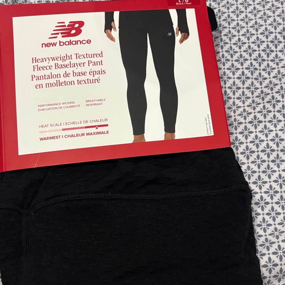 New Balance Black Textured Baselayer Pants
